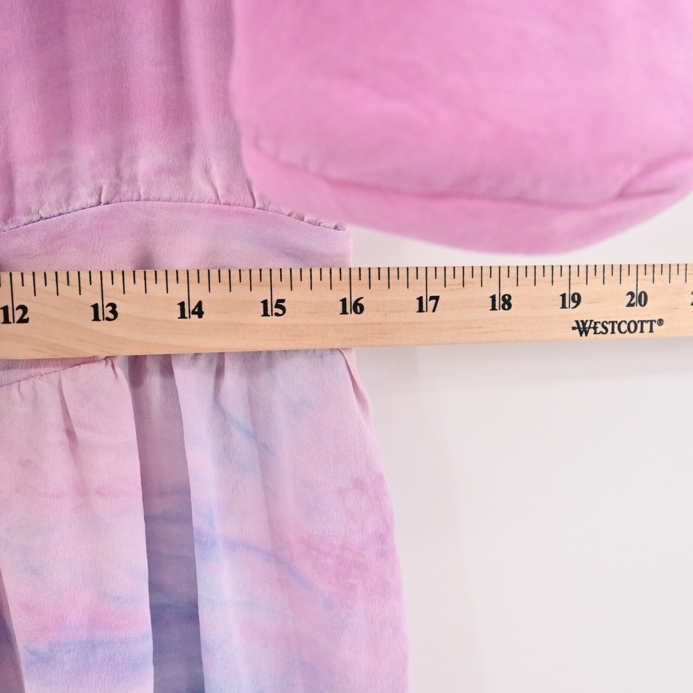 GYPSY 05 Dress Size M Silk Chiffon Pink Purple Tie Dye Ombre Cold Shoulder Mini - Picture 7 of 16